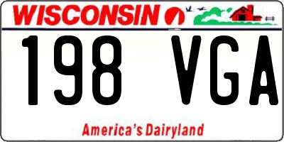WI license plate 198VGA