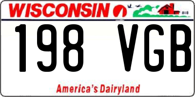 WI license plate 198VGB