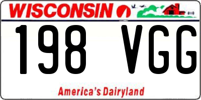 WI license plate 198VGG