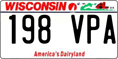 WI license plate 198VPA