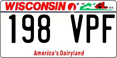 WI license plate 198VPF