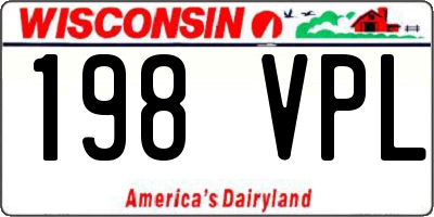 WI license plate 198VPL