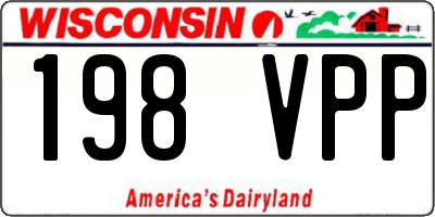 WI license plate 198VPP