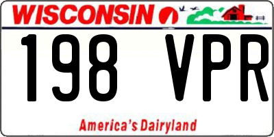 WI license plate 198VPR