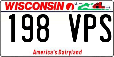 WI license plate 198VPS