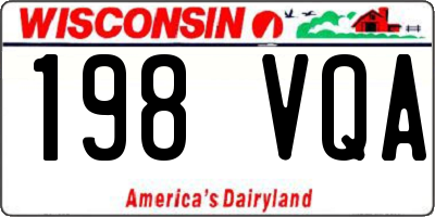 WI license plate 198VQA