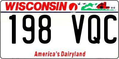 WI license plate 198VQC