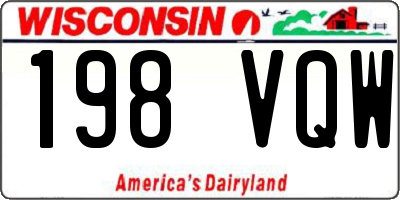 WI license plate 198VQW