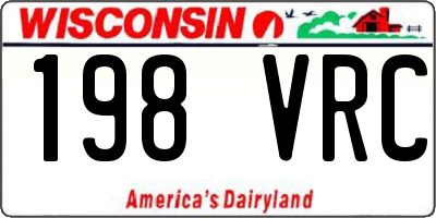 WI license plate 198VRC