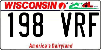 WI license plate 198VRF