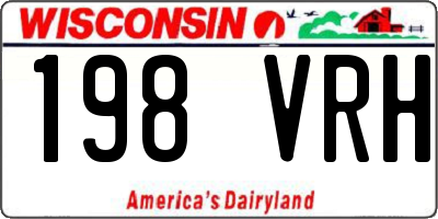 WI license plate 198VRH