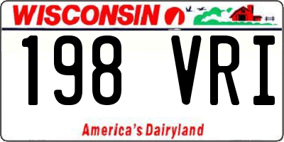 WI license plate 198VRI