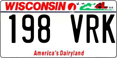 WI license plate 198VRK