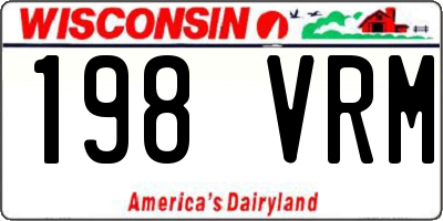 WI license plate 198VRM