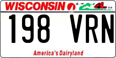 WI license plate 198VRN