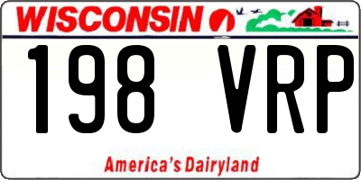 WI license plate 198VRP