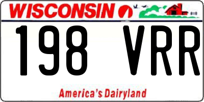 WI license plate 198VRR