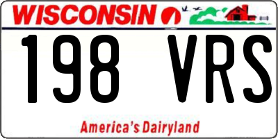 WI license plate 198VRS