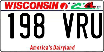 WI license plate 198VRU