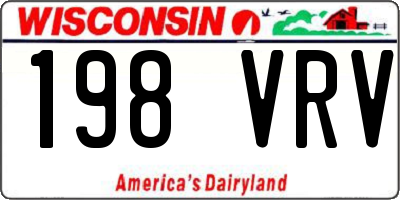 WI license plate 198VRV