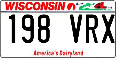 WI license plate 198VRX