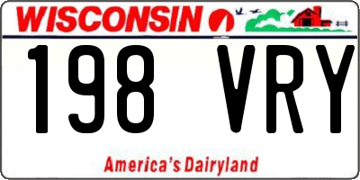 WI license plate 198VRY