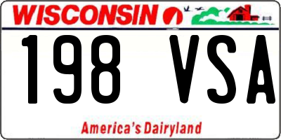 WI license plate 198VSA