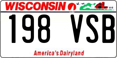 WI license plate 198VSB