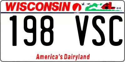WI license plate 198VSC