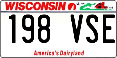 WI license plate 198VSE