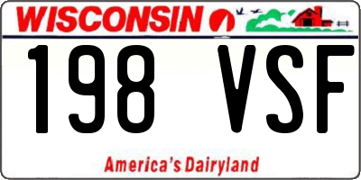 WI license plate 198VSF