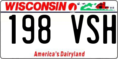 WI license plate 198VSH