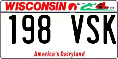 WI license plate 198VSK