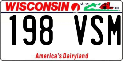 WI license plate 198VSM