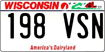 WI license plate 198VSN