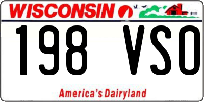 WI license plate 198VSO