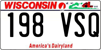 WI license plate 198VSQ