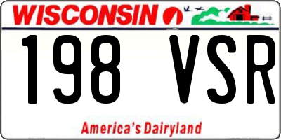 WI license plate 198VSR