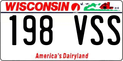 WI license plate 198VSS