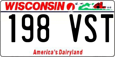 WI license plate 198VST