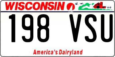 WI license plate 198VSU