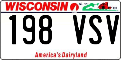 WI license plate 198VSV