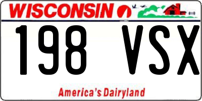 WI license plate 198VSX