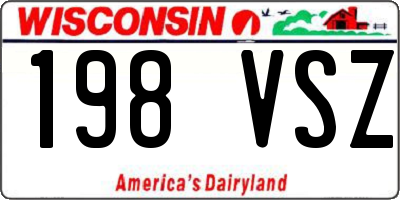 WI license plate 198VSZ