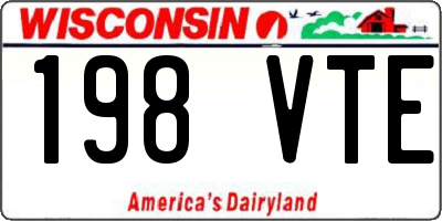 WI license plate 198VTE