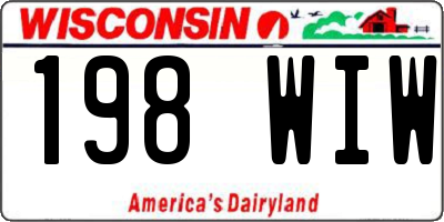 WI license plate 198WIW
