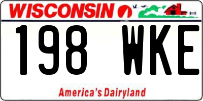 WI license plate 198WKE