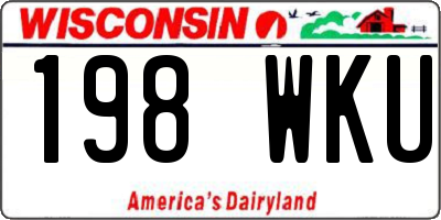 WI license plate 198WKU
