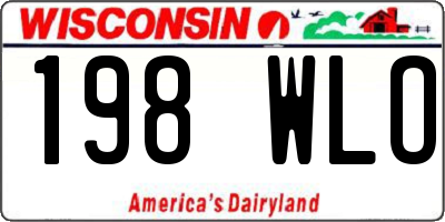 WI license plate 198WLO