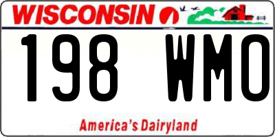 WI license plate 198WMO